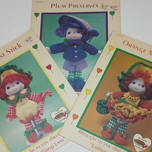 Lollipop Lane 14" Crochet Doll Orange Marmalade Peppermint Stick Plum Preserves